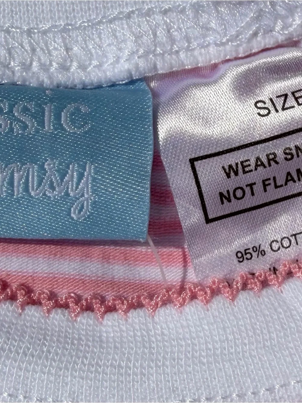 Classic Whimsy Baby Lamb pink striped pajama set sz 4T NWT